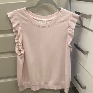 Studio Collection by David Lerner pink sweatshirt ruffled sleeve